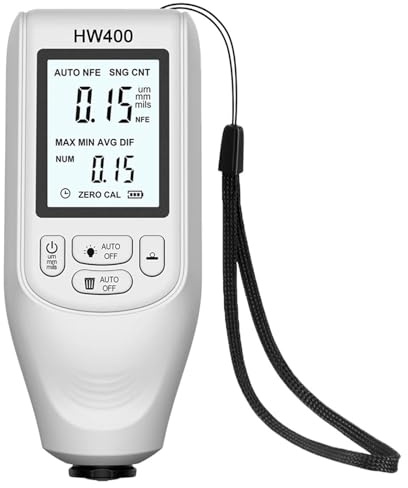 Misuratore di spessore del rivestimento digitale 0-2000UM Misuratore di vernice for auto FE/NFE ad alta precisione Risoluzione 1um Strumenti di misurazione del rivestimento for auto,Affidabile(White)