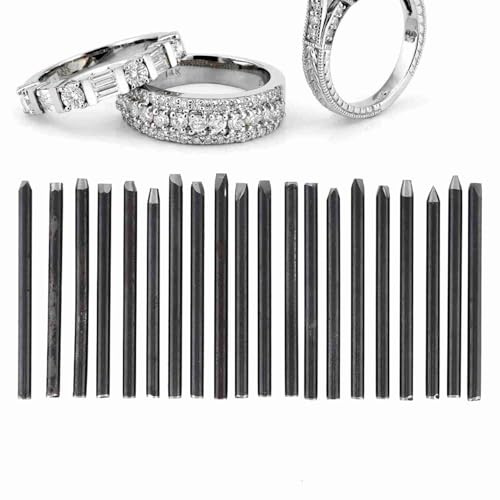 Aramox Kit Scalpello per Incudine per Gioielli in Metallo, Strumenti di qualità per l'intaglio di Gioielli Fai-da-te, Perfetti per la Creazione di e la Texturizzazione (20PCS)