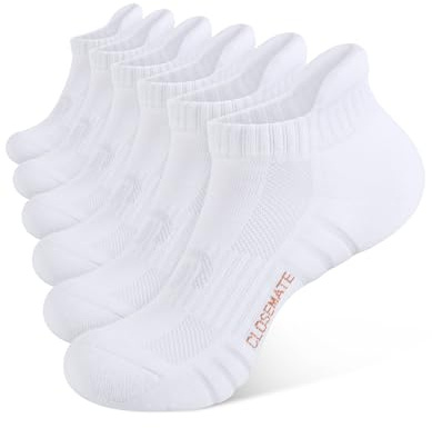 CLOSEMATE 6 Paar Sneakersocken für Herren & Damen mit gepolsterter Sohle | Kurze Socken ideal für Laufen, Fitness und Freizeit, verstärkte Zehen & Fersen, strapazierfähig & atmungsaktiv, Größe 35-50