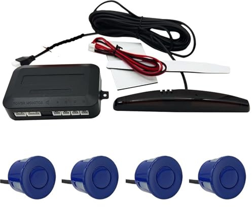 Car Led Parking Sensor Auto Car Detector Park Display Reverse Backup Radar Monitor System with 4 Sensors(Blue)