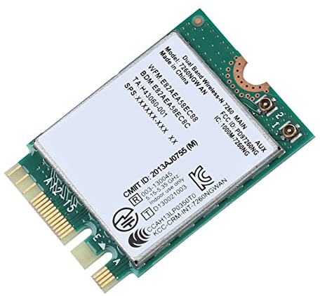 Tomantery Tarjeta Inalámbrica 7260NGW AN Tarjeta de Red Bluetooth 4.0 de Doble Banda para Shenzhou, Velocidad de Transmisión de 300 Mbps para Tableta Portátil