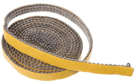 JOINPAYA Cinta Adhesiva de Fibra de Vidrio para Sello de Puerta de Estufa de Leña, Junta Resistente al Fuego, contra Fugas de Humo, Color Amarillo, 1 Rollo