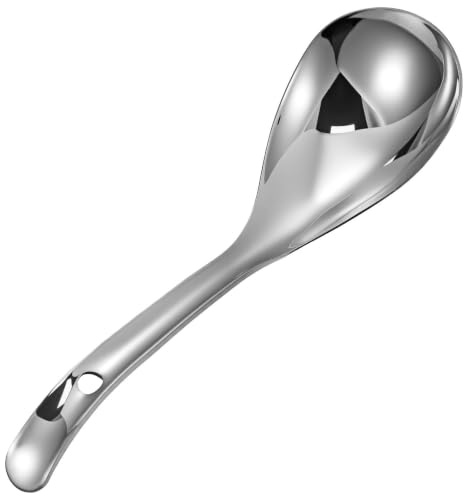 Uonlytech Cucchiaio da Riso Design Semplice e Pratico in Acciaio Inossidabile 304 Antiaderente Facile da Pulire per Uso Domestico
