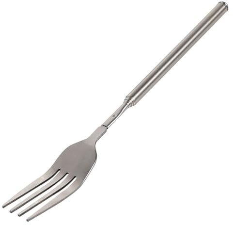 Tenedor telescópico extralargo, extensible, cubiertos de metal, utensilios de cocina para mantel (A, talla única)