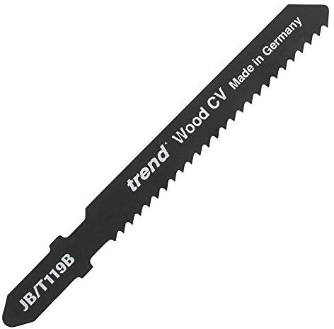 Trend Professional Jigsaw Blades, Pack of 5, 75mm x 2mm, CV Cut, Perfect for Plastics and Acrylics, Universal T-Shank, JB/T144D