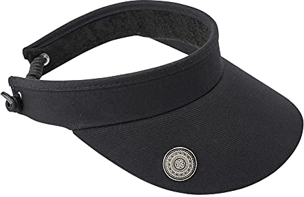 Surprizeshop Womens Golf Visor | Telephone Wire | Built in Magnet | Hand Enamelled 25mm Ball Marker | Rigid Peak | Multiple Colours | Golf Visor | Tennis Visor Black