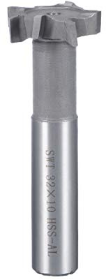 uxcell HSS-AL T Slot End Mill Milling Cutter 8 Flutes 32mm Cutting Dia 10mm Depth