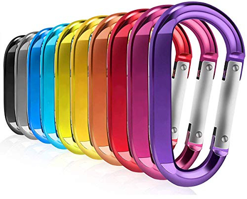 Lookka Carabiner clip, Durable D-Ring Keychain Clips camping accessories for Outdoor Home Rv, Camping, Fishing, Hiking, Traveling
