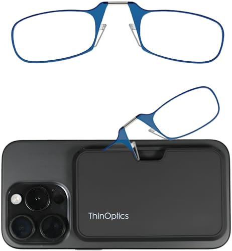 ThinOptics Occhiali Lettura 1.00, Montatura Blu, Custodia Compatta, Leggeri