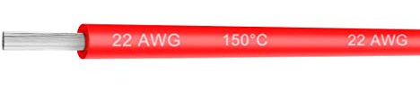 22 AWG 10KV Silikondraht Elektrokabel Stärke 22 Kabel Hochspannung 32,8 Fuß – Kupferdraht verzinnt weich und flexibel, beständig gegen hohe Temperaturen, Rot