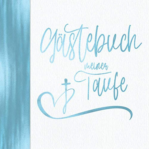 Gästebuch meiner Taufe: Vintage Blau für Jungen I Kirche Taube Fisch Kreuz I Geschenkidee und Dekoration zur Konfirmation für Jungs I Sprüche, Wünsche, Geschenkeliste, Danksagung, Konfirmationsspruch