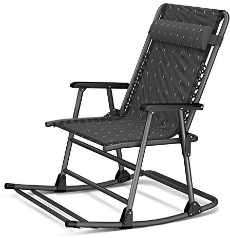 OUPAI Tumbonas Patio al aire libre Metal mecedora Silla mecedora, espalda alta plegable Camping Silla mecedora reposabrazos dura Sillas de balancín modernas, soporte 400lbs para porche, terraza, balcó