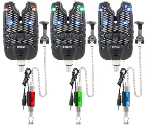 Hirisi Tackle Karpfenangeln Bissanzeiger und Swinger-Set, LED-Licht (1142)