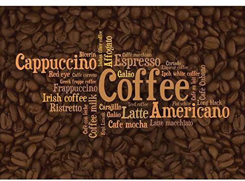 Runa Art Fototapete Küche Kaffee 352 x 250 cm Vlies Tapeten XXL Moderne Wandtapete Wohnzimmer Schlafzimmer Braun Weiss 9377011a