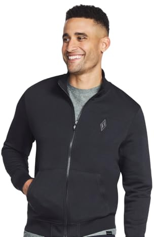 Skechers GO Walk Everywhere Hoodie-Jacke ohne Kapuze, für Herren, mit durchgehendem Reißverschluss und Stehkragen