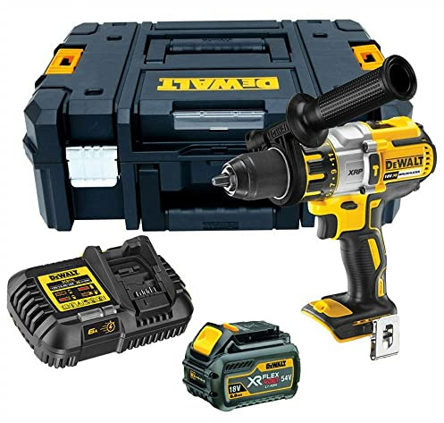 DeWalt DCD996T1 18V Brushless Combi Hammer Drill with 1 x 6.0Ah Battery & Fast Charger in TSTAK DWST170703 - Powerful and Durable, 18v Combi Drill, Power Tools Combo Kit