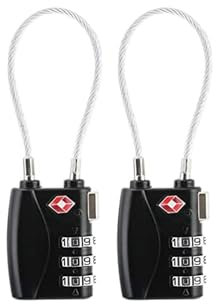CELIMS - Cadenas TSA Valise Avion | Cadenas Code | Cadenas Valise | Protection Idéale pour Vos Bagages | Lot de 2 Noir