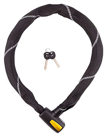 VINZ Veymont Kettenschloss ø8,3mm | Fahrradschloss ART 2 Zertifikat | Schloss für Fahrrad E-bike Kunstfaserummantelung | Kette Panzerschloss aus gehärtetem Stahl | 150 cm