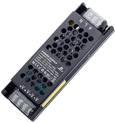 LED Trafo 100W 24V Treiber 4,17A Transformator AC 220 230V auf DC 24 Volt | LED Netzteil Driver Slim Metall, Konstantspannung 24V Output für Cob Streifen Band
