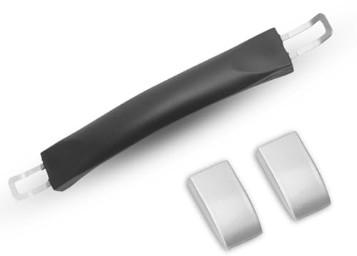 Gepäck Koffer Griff, 24,6cm/9,69 Zoll Langer Koffergriff Kunststoff Schwarz Kofferraum Ziehgriff Gepäckgriff tragbarer Ersatzriemengriff mit Metallendkappe für Koffer Musikbox Gitarrentasche
