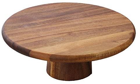 MagiDeal Expositor de tartas de madera, bandeja de aperitivos redonda, multifuncional, bandeja de servicio, soporte para magdalenas para regalos de cocina, mesa de 30 cm