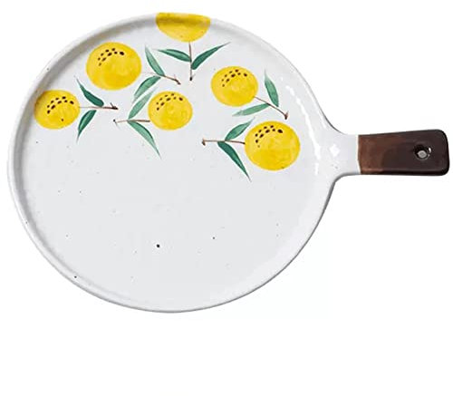 Lasagnera Teglia da Forno in Ceramica Teglia da Forno in Ceramica for Pizza, con Piatto for Alimenti Occidentale Rotondo a Manico Singolo Speciale for Forno a Microonde e Teglia da Forno Teglie da For
