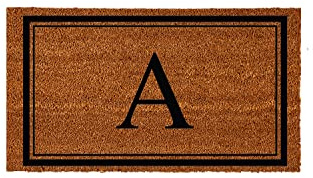 Evergreen Flag Monogram Letter A Entrance Doormat | 28 x 16 inches | Dirt Catching Natural Coir | All-Season | Non-Slip Backing | Indoor and Outdoor Home Decor