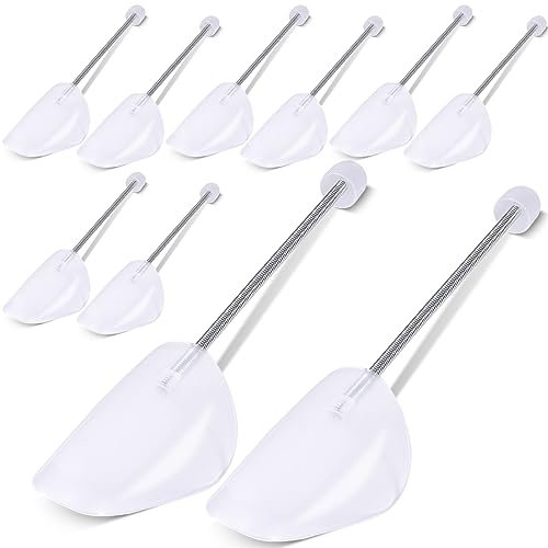MOYKSRR Set da 5 Paia di Tendiscarpe in Plastica, Regolabile Adulto Scarpa Albero, Forma per Calzature, Forme Scarpe Con Tensione Molla Bobina, Taglia variabile 39-47 per Scarpe Casual,Scarpe di Pelle