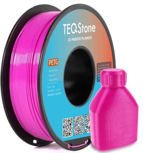 TEQStone PETG Filament 1.75mm Rosa 1KG, Maßhaltigkeit +/-0.02mm Spule Sauber Gewickelt 3D Drucker Filament Vakuumverpackung