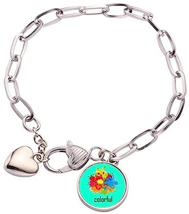 Holi Festival Holi indisches traditionelles Herz-Kettenarmband Schmuck Charme Mode, M, Metall