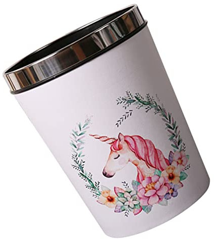 Didiseaon Unicorn Trash Can Wastebasket for Home Office Pressure Ring Function for Boy Girl's Bathroom Made of Material