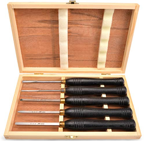 BomDog Meißel, 5-Teiliges Set Hss-Holzdrehmeißel-Set, Hss-Drehmeißel-Set, Rostfreies Drechselzubehör, Drechselwerkzeuge Zum Drechseln Von Holz