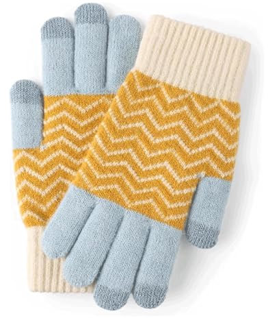 Winterhandschuhe rutschfeste Strickhandschuhe Bunte Paar Fäustlinge Handschuhe Gepolsterte Fahrradhandschuhe Strickhandschuhe 1 Paar Thermohandschuh