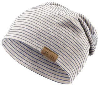 Sterntaler Beanie mit feinem Streifen - Unisex Baby und Kinder Mütze aus weichem Microfleece - Mütze mit und ohne Umschlag tragbar - Übergangsmütze - Kobaltblau, 55