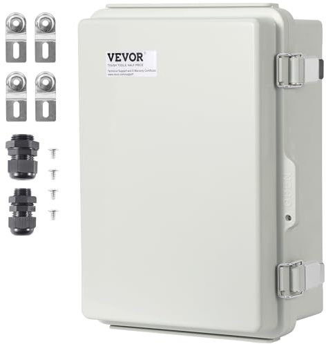 VEVOR Elektrisk kopplingsdosa för utomhusbruk, 16,93 x 12,99 x 7,09 tum, ABS plast elektrisk stängselbox med dragkedja i rostfritt stål, IP67 dammtät