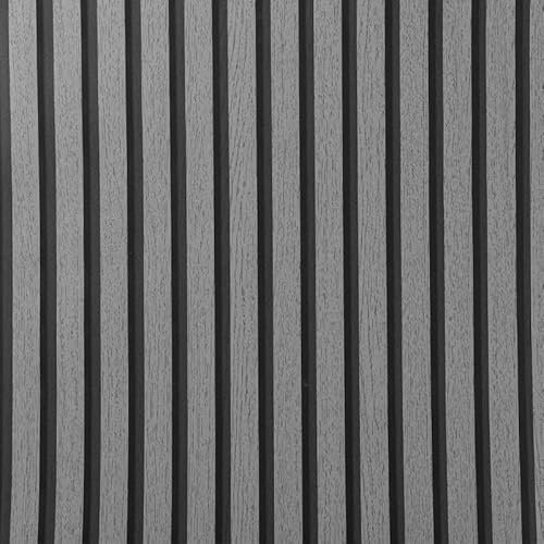 Camiraft Wood Slats Wallpaper Dark Grey Natural Wooden Panelled Wallpaper Wooden Slat Wood Effect Modern Realism Contemporary Feature Wall,9.5 * 0.53M