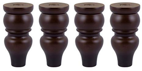 WYRMB Massivholz-Möbelbeine, Sofabeine, Couchtischbeine, Ersatzbeine für TV-Schrank, DIY-Möbelprojekt, mit Montagezubehör, Kürbistyp, antike Farbe, 4er-Set (5,9 Zoll/15 cm)