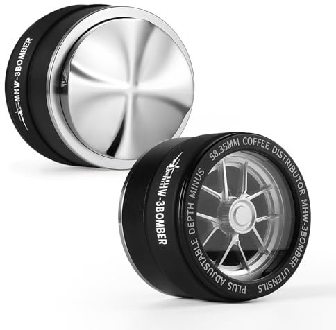 MHW-3Bomber Yu Series Coffee Distributor 58mm, infinitely Variable Espresso Distribution Tool with Sound Feedback, Coffee Leveler fits for 58mm Portafilter, Coffee Machine Accessories Model: T5848-OS