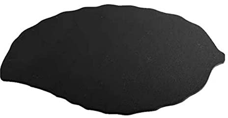 Sefdrert Black Natural Rock Leaf Plate Simple Plate Pizza Pastry Baking Plate Steak Plate, S