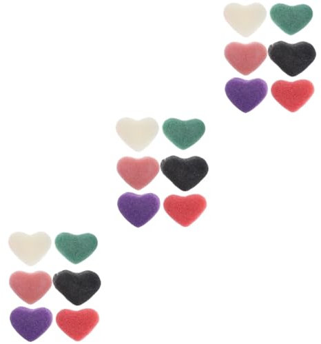 FRCOLOR 18pcs Sponges for Cleaning Face Exfoliating Sponges Heart Shape Gentle Cleansing and Exfoliating Experience