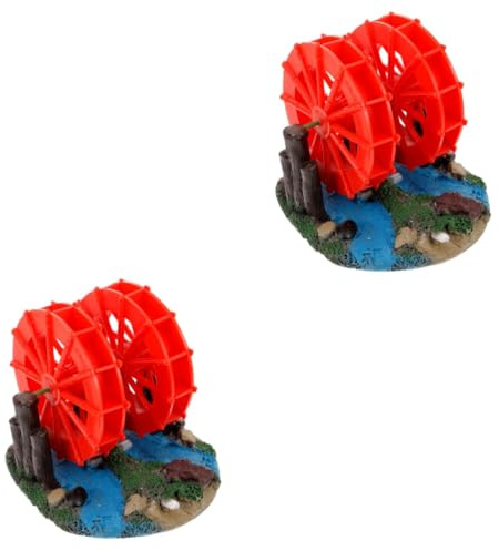 POPETPOP 2pcs Aquarium Windmill Decoration Compact Waterwheel Ornament for Fish Tanks Unique Landscape Suitable for Fresh and Aquariums