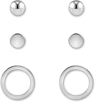 GD GOOD.designs Ohrstecker Set für Damen | drei hautverträgliche Stecker Ohrringe in Silber | Ohrschmuck mit 18K Vergoldung inkl. Geschenkbox