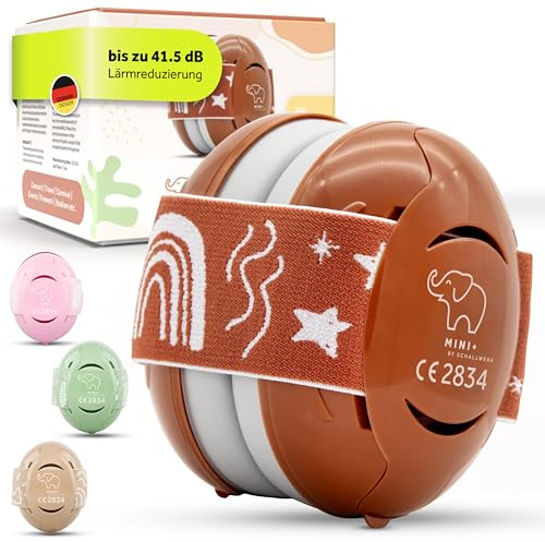 Schallwerk ® Mini+ Gehörschutz (Coral Red) - Kapselgehörschutz für Kleinkinder und Kinder - Hochwertige Lärmschutz Kopfhörer - Gehörschutz Ohrenschützer ideal für Alltag & Events