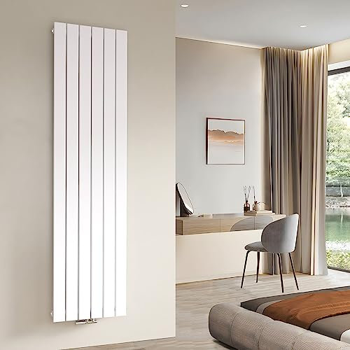 Radiateurs de Salle de Bain Radiateur Plat Vertical 1800x460mm Radiateur Panneau Monocouche Blanc Plat Connexion Centrale 948 Watt Chauffage