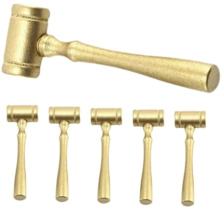 VILLCASE 6pièces Jouet Marteau De Juge Bois Marteau De Cour Miniature Accessoire De Costume pour Vente Aux Enchères Jouets De Rôle pour Garçon Fille