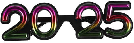 MAGICLULU Lustige Partybrillen Aus Pc-Material Für Silvesterfeiern Zahlenbrillen Bequeme Brillen Für Erwachsene Partyzubehör Für Neujahrsfeiern