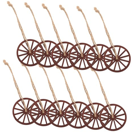 12 Stück Rustikale Holzwagenräder Deko für Schlafzimmer und Innenräume | Vintage Western Stil, Holzmaterial, Vielseitig Platzierbar, Einfache Montage, für Themenbars und Cafés