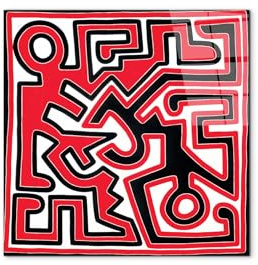 Artopweb CrystalArt 58×58 cm Quadro Plexiglass Effetto Vetro Lucente Leggero Pronto da Appendere Decorazione Casa Arte Design Italiano Eco-Friendly - Homage to Keith Red Glyphs di Art Studio