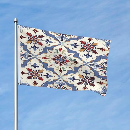 Garden Flag Marocain Coloré Polyester Drapeau Décoration Drapeau Pirate Pour Célébrations L'Extérieur Four Seasons 3X5Ft