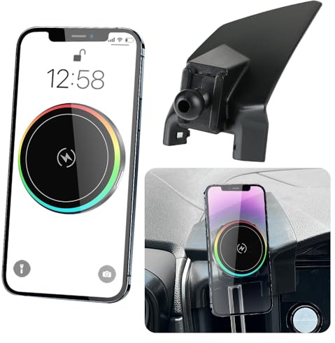 LUNQIN Car Magnetic Phone Mount for Subaru WRX 2022 2023 2024 2025 and Subaru Crosstrek 2024 2025 2026 and Impreza 2024-2025 Auto Accessories Best Cellphone Holder Fast 15W Wireless Charging Charger